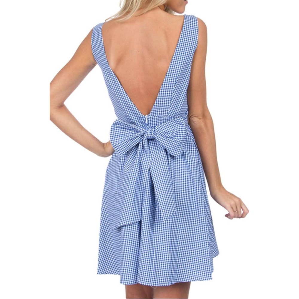 Blue and White Lauren James Bow Dress